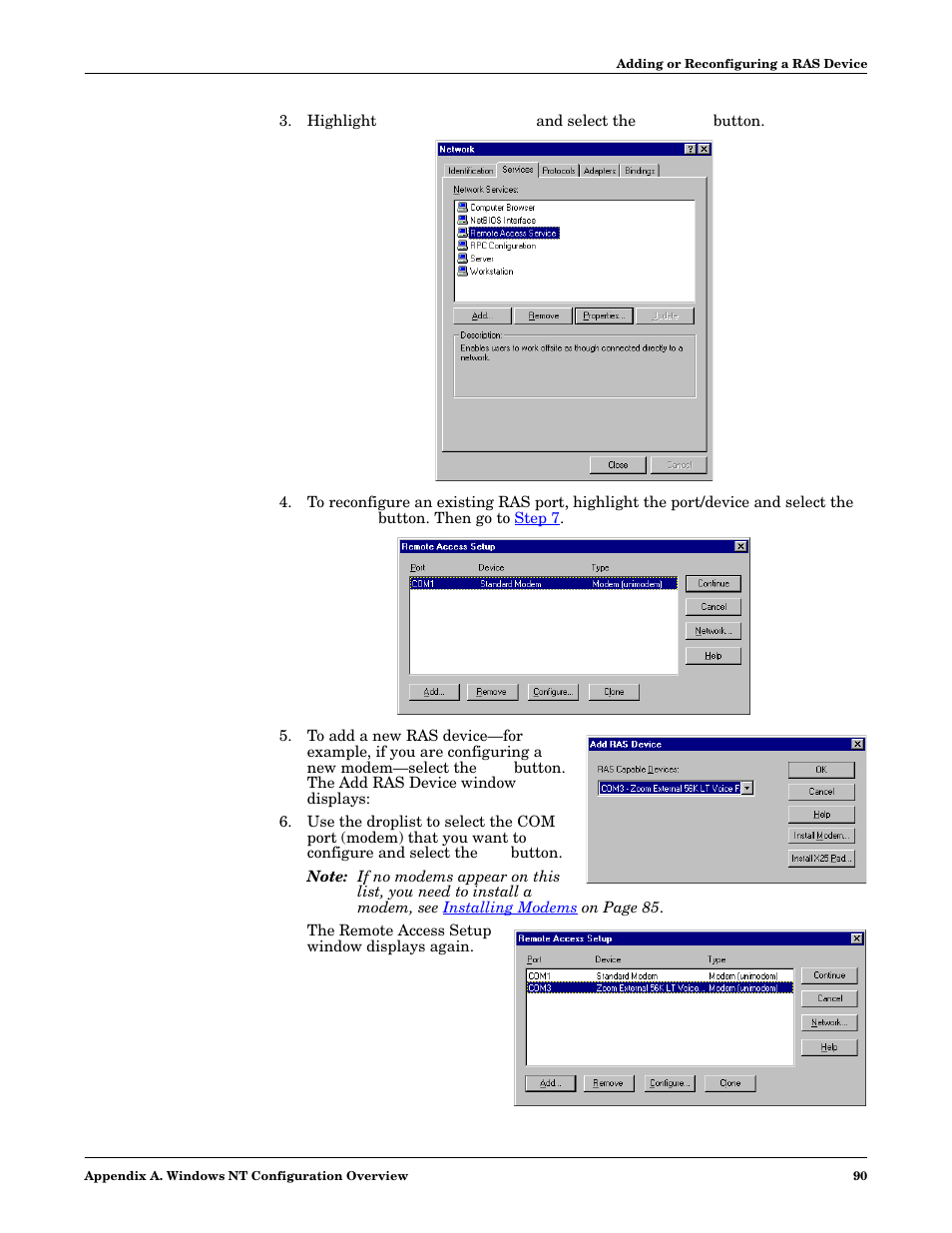 Step 5, Begin with, Step 3 | Comtrol NS-link Windows NT User Manual | Page 90 / 100