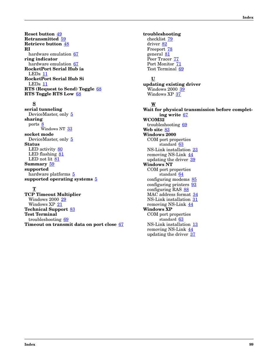 Comtrol NS-link Windows NT User Manual | Page 99 / 100