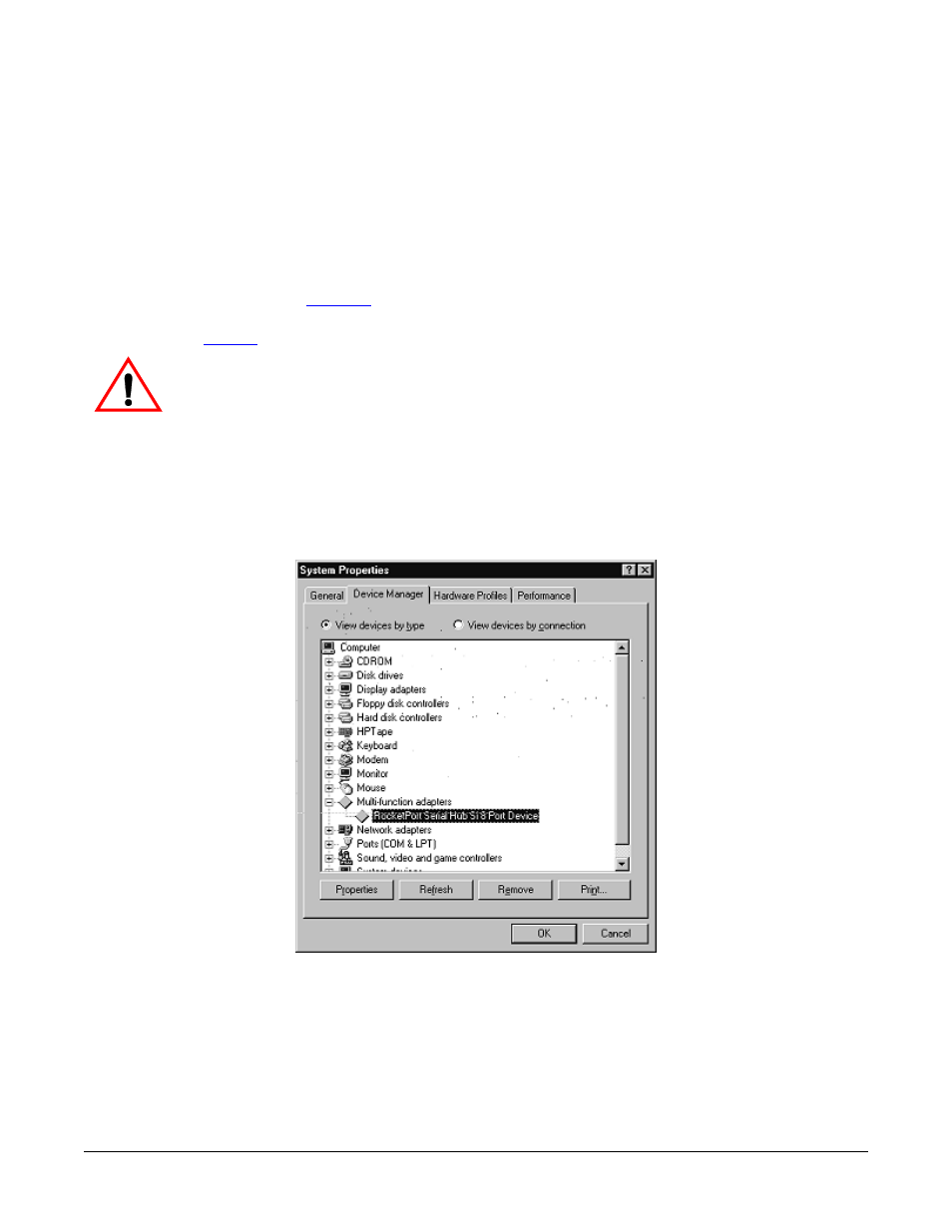 Changing configuration parameters, Changing | Comtrol RocketPort Serial Hub Si Driver Installation for Windows 98 User Manual | Page 16 / 47