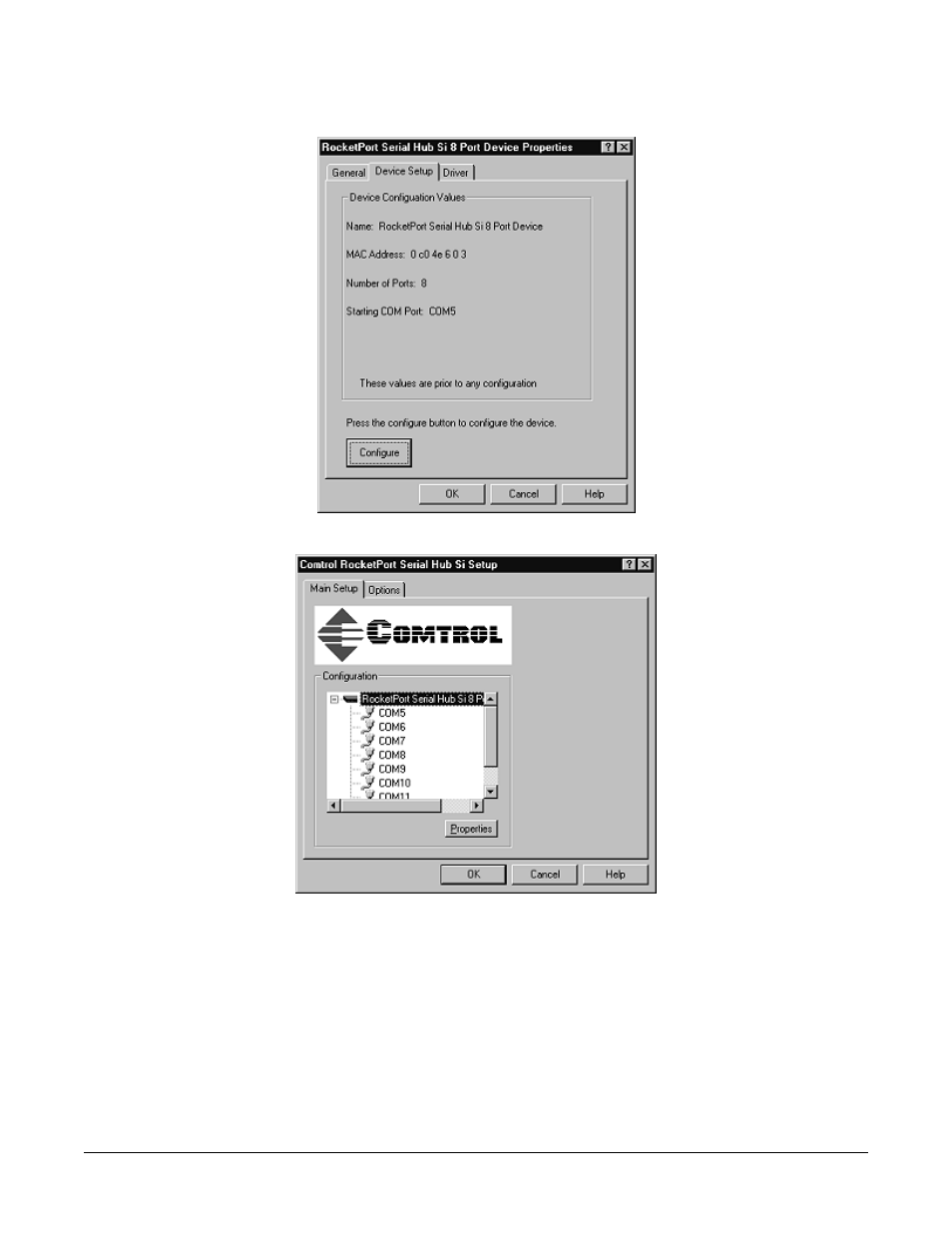 Comtrol RocketPort Serial Hub Si Driver Installation for Windows 98 User Manual | Page 17 / 47