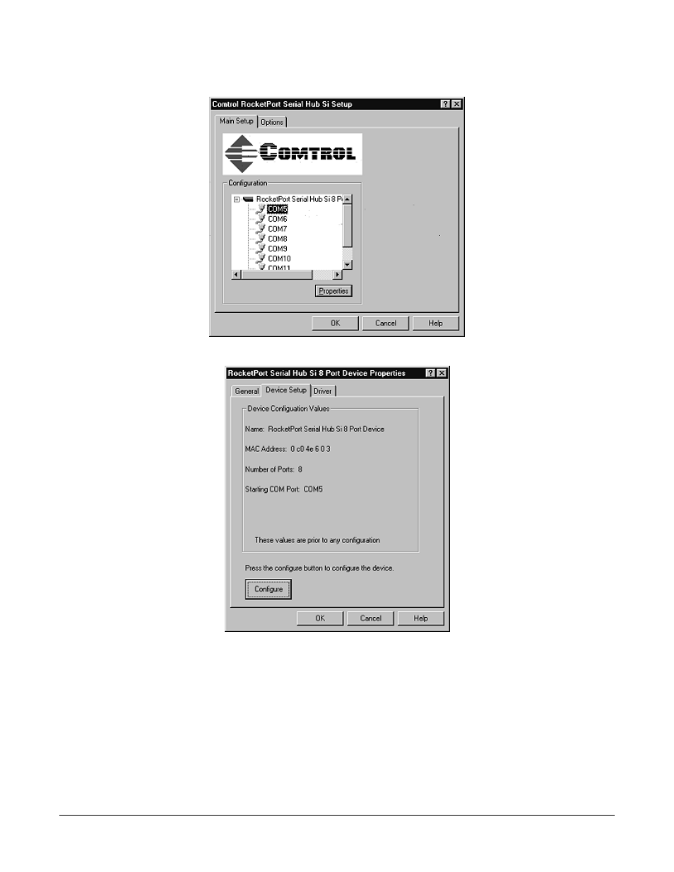 Comtrol RocketPort Serial Hub Si Driver Installation for Windows 98 User Manual | Page 20 / 47