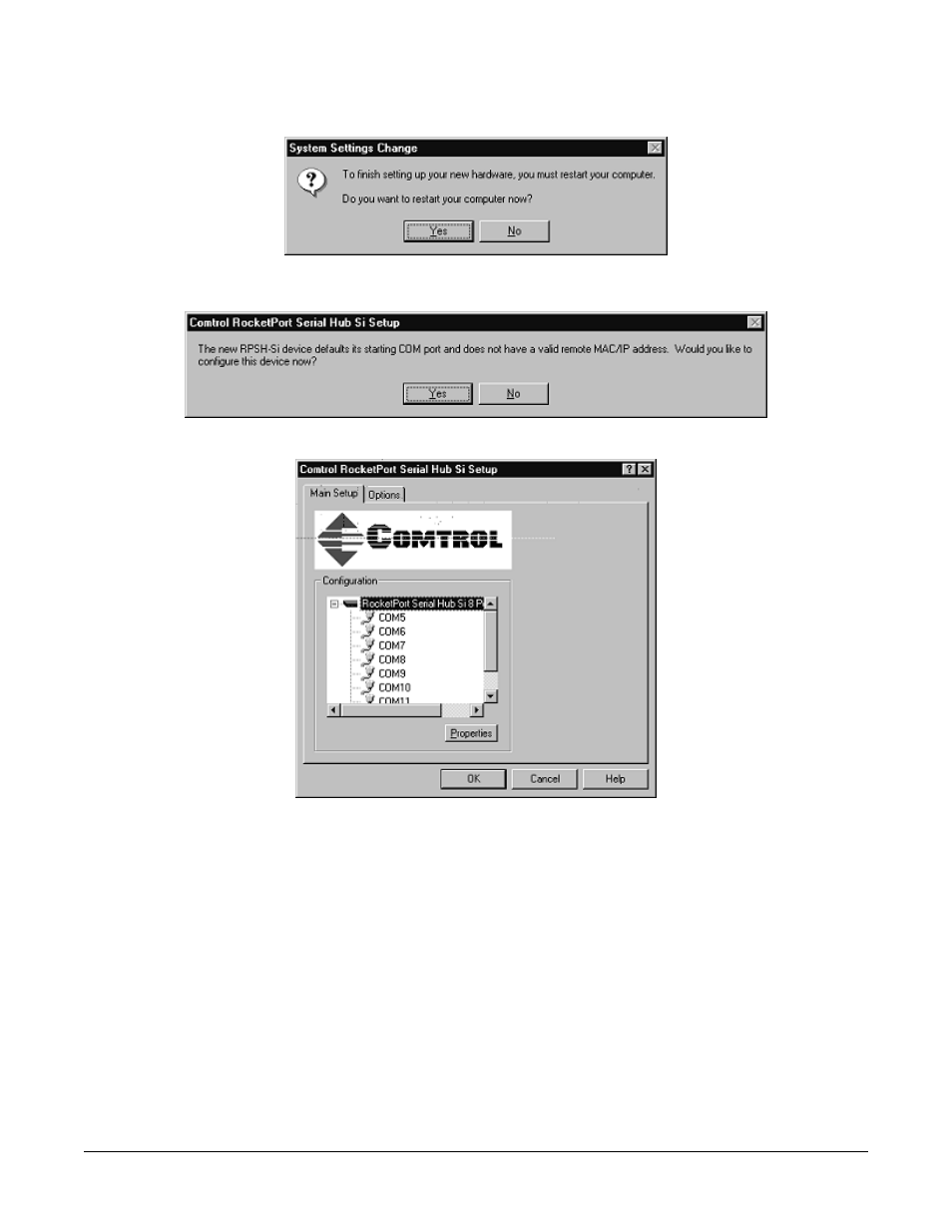 Comtrol RocketPort Serial Hub Si Driver Installation for Windows 98 User Manual | Page 9 / 47