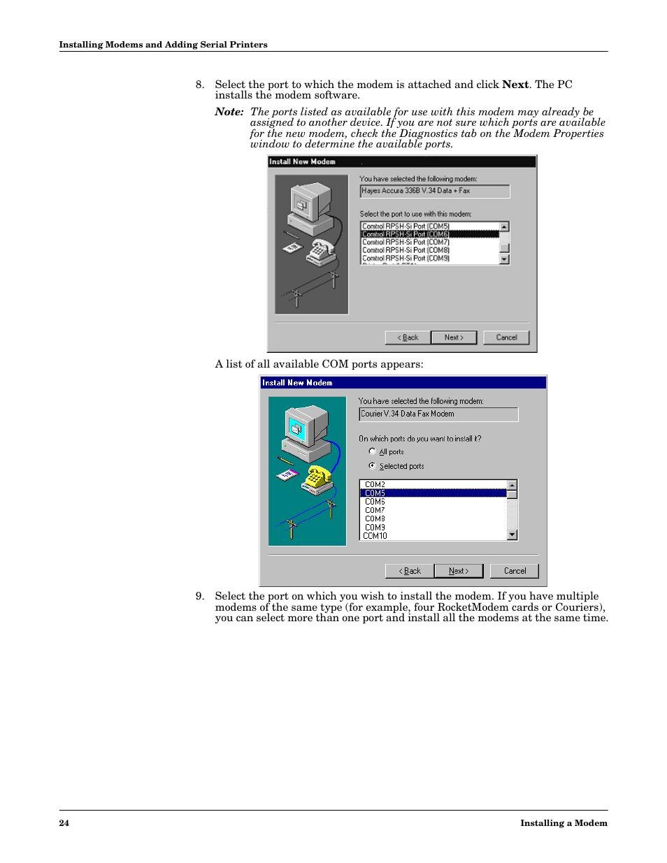 Comtrol Multiport Modems  Windows 98 User Manual | Page 24 / 55