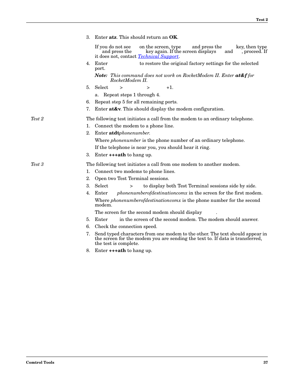 Test 2, Test 3, Test 2 test 3 | Comtrol Multiport Modems  Windows 98 User Manual | Page 37 / 55