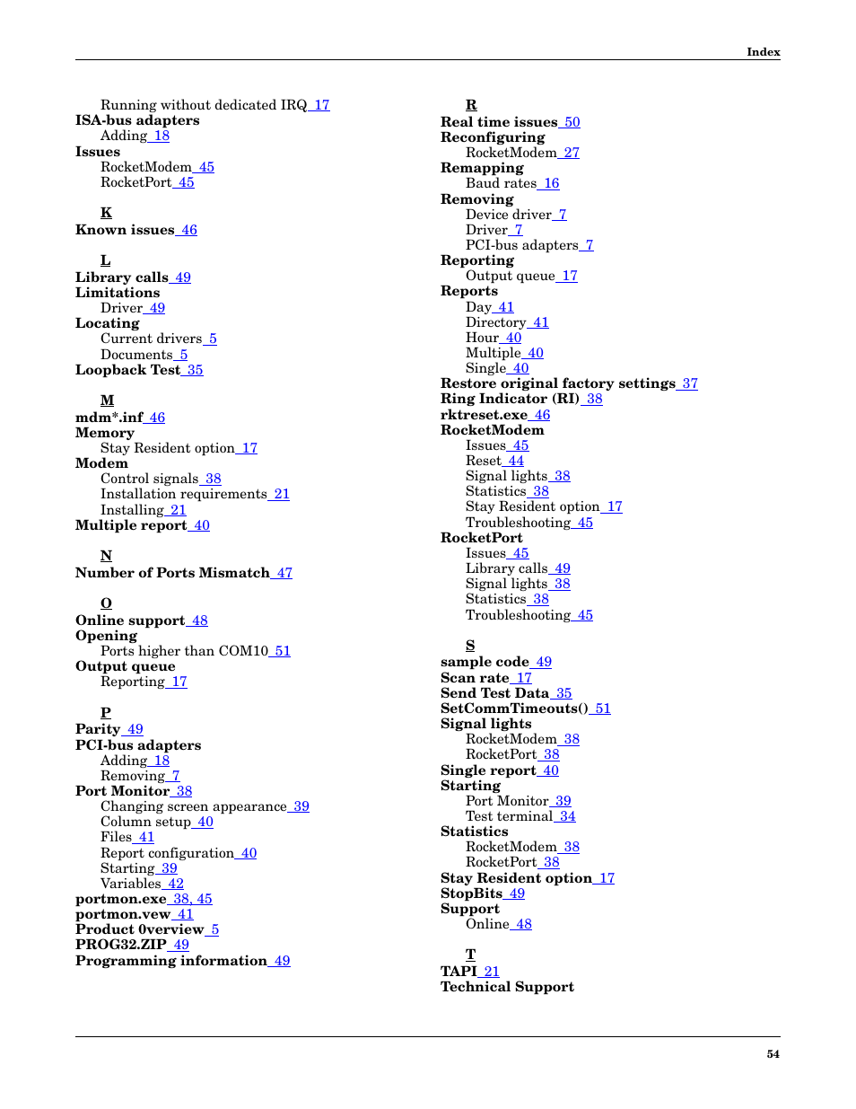 Comtrol Multiport Modems  Windows 98 User Manual | Page 54 / 55