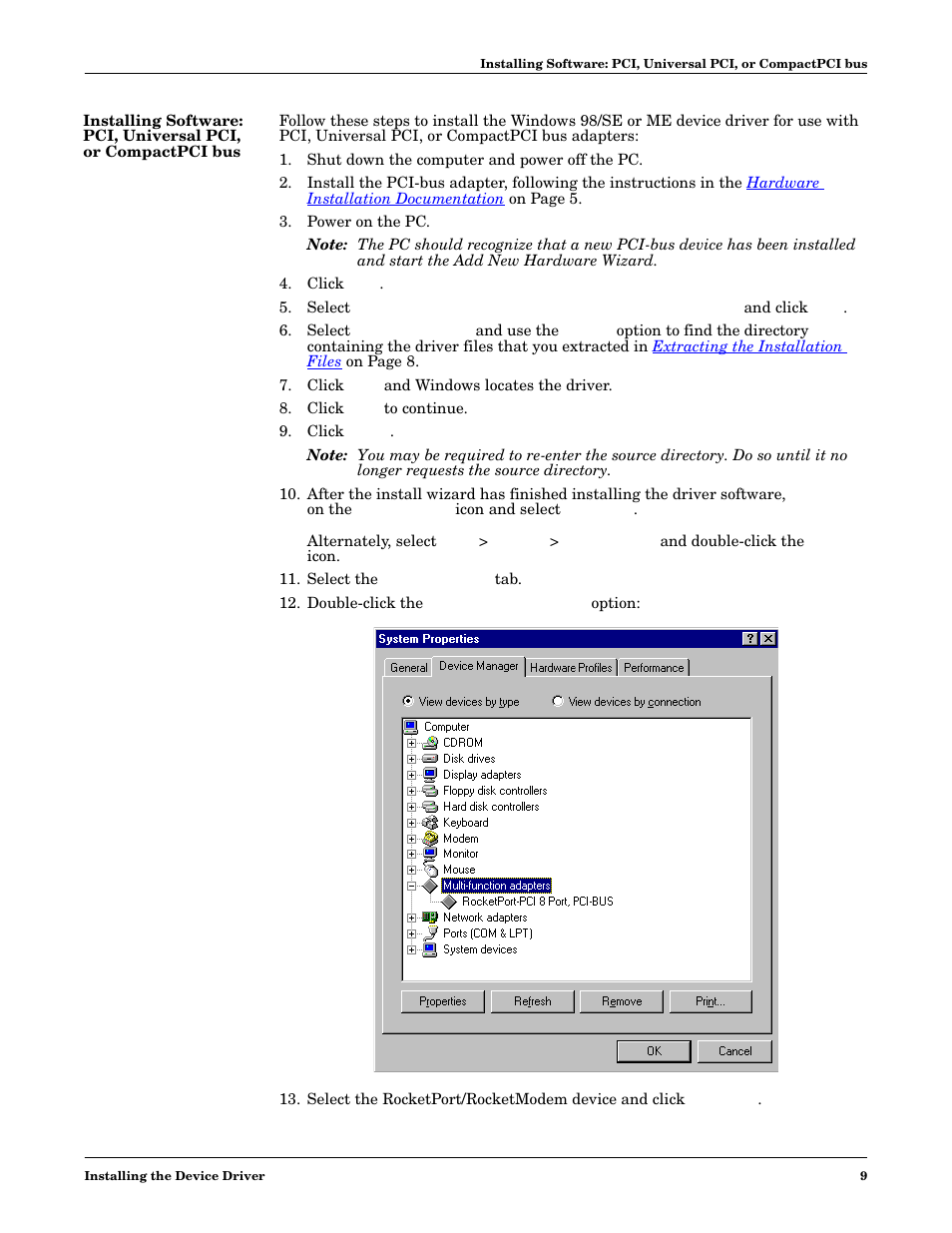 Comtrol Multiport Modems  Windows 98 User Manual | Page 9 / 55