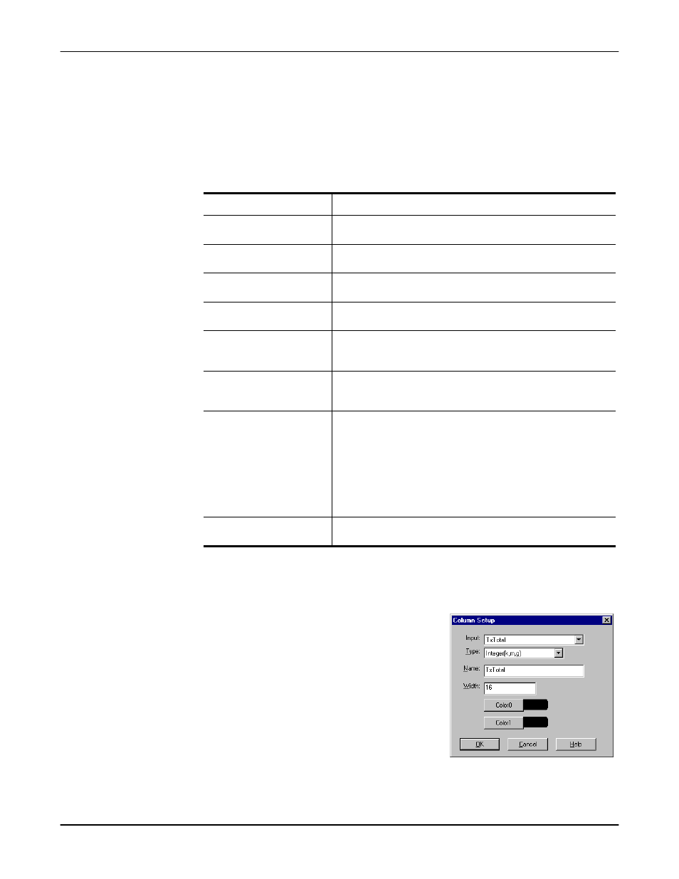 Changing screen appearance, Column setup | Comtrol Multiport Modems Windows 2000 User Manual | Page 31 / 39