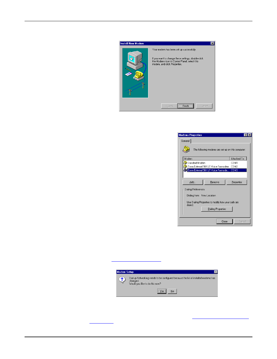 Select the close button, Further modem configuration | Comtrol Multiport Modems Windows NT User Manual | Page 25 / 49