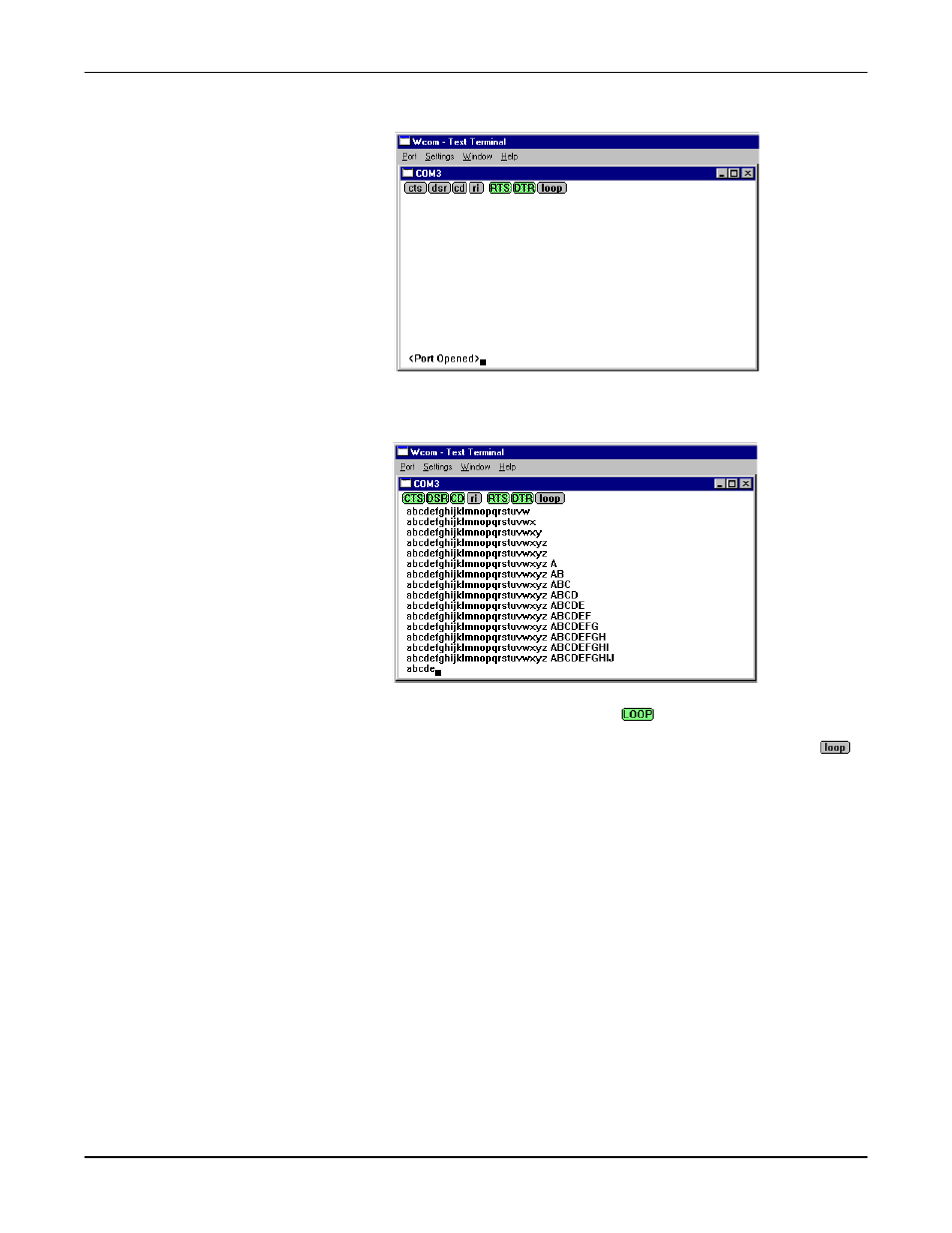 Select the com port you want to test, Testing a comtrol device | Comtrol Multiport Modems Windows NT User Manual | Page 35 / 49