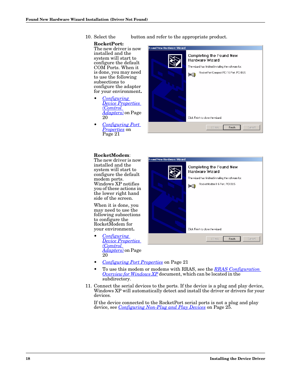 Comtrol Multiport Modems Windows XP User Manual | Page 18 / 48