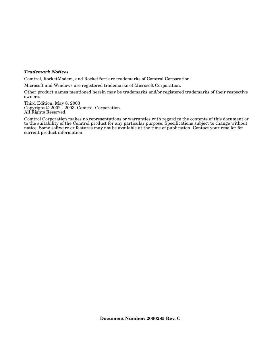 Comtrol Multiport Modems Windows XP User Manual | Page 2 / 48