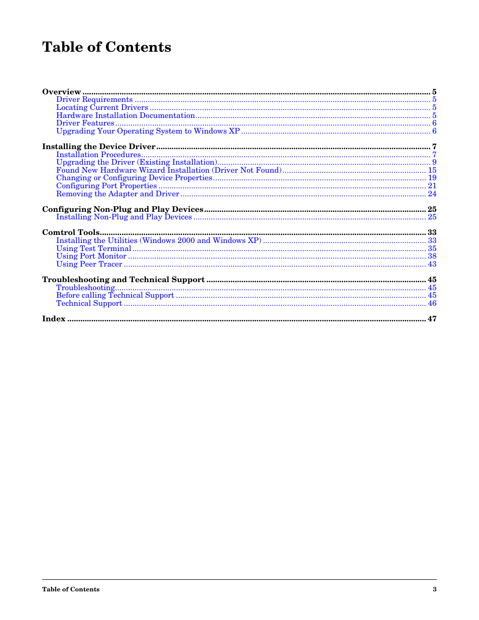 Comtrol Multiport Modems Windows XP User Manual | Page 3 / 48