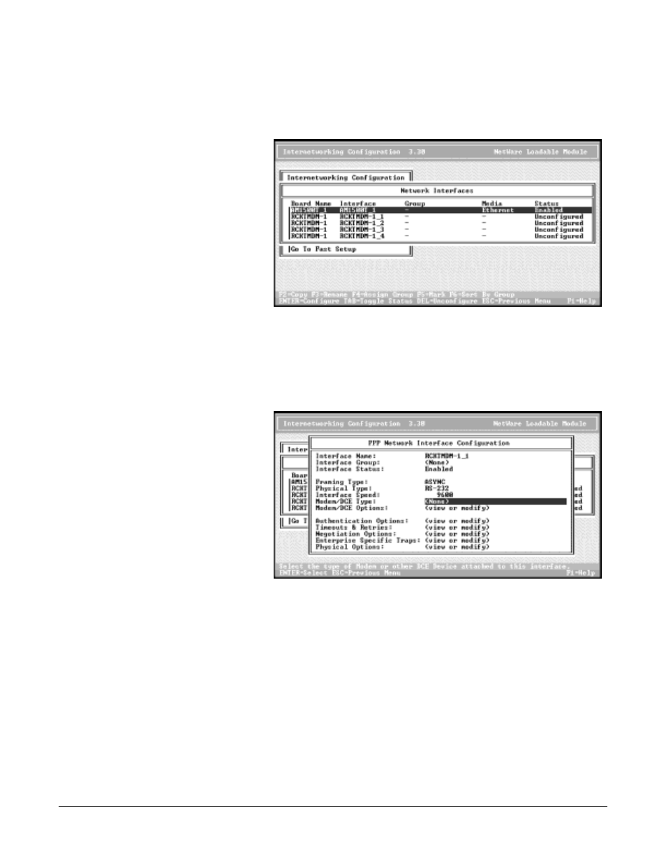 Configuring network interfaces | Comtrol RocketModem Driver Installation for Novell NetWare User Manual | Page 22 / 29