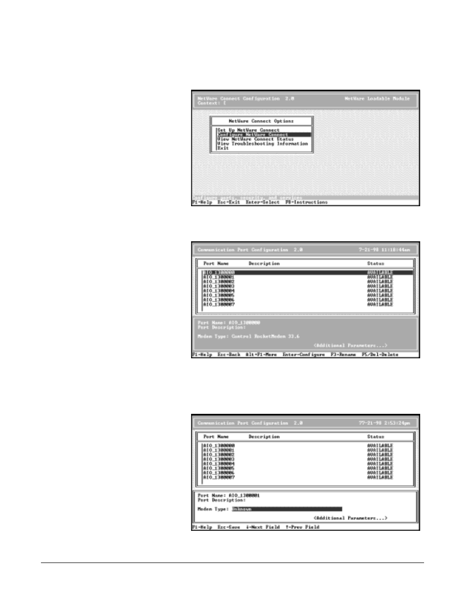 Netware connect configuration for netware 4.x | Comtrol RocketModem Driver Installation for Novell NetWare User Manual | Page 6 / 29