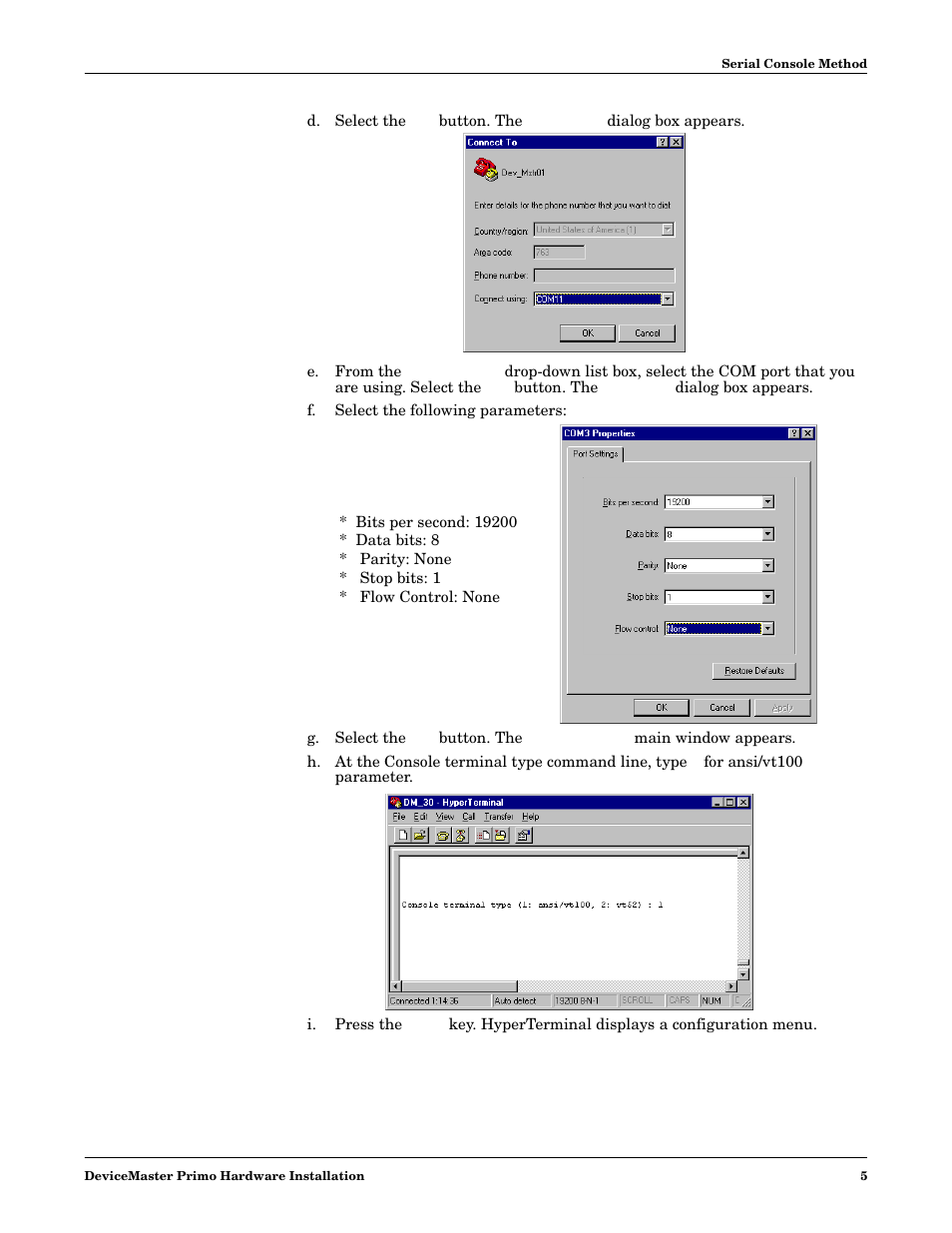 F. select the following parameters | Comtrol DM Primo User Manual | Page 5 / 12