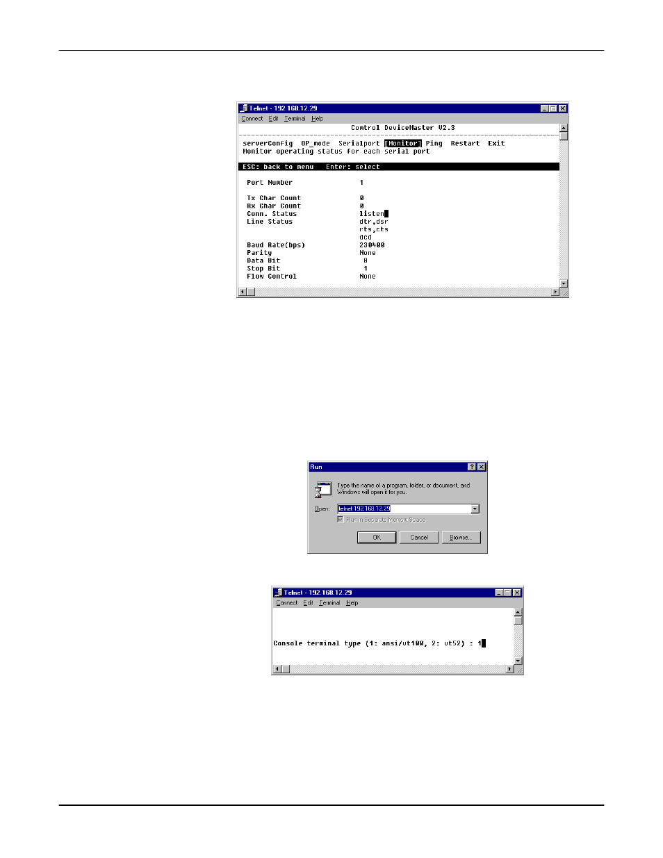 Review the options and make any desired changes, Tcp client, From the start menu, select the run command | Comtrol DM Primo for Pair Connect and Raw Connect Methods User Manual | Page 15 / 30