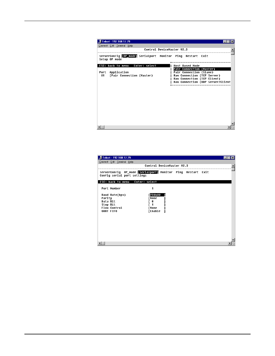 Serialport options | Comtrol DM Primo for Pair Connect and Raw Connect Methods User Manual | Page 28 / 30