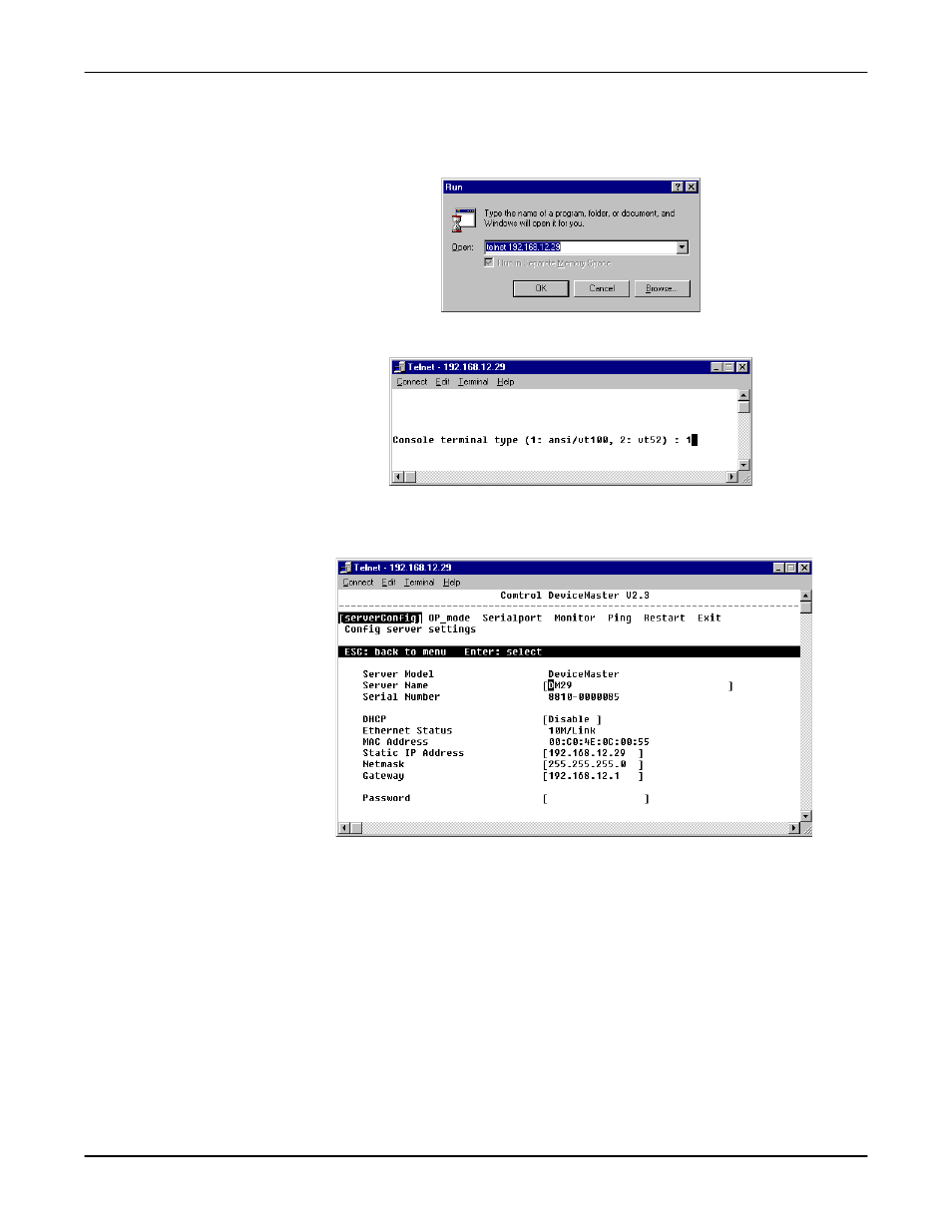 Pair connection (slave), From the start menu, select the run command | Comtrol DM Primo for Pair Connect and Raw Connect Methods User Manual | Page 9 / 30