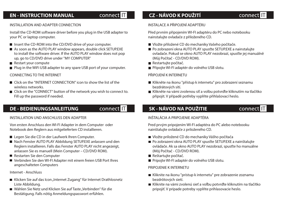 CONNECT IT CI-179 User Manual | 1 page