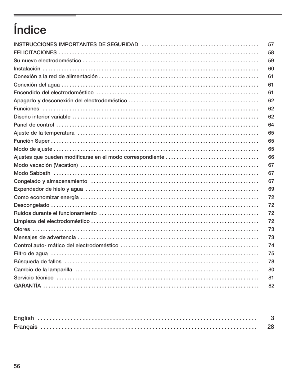 Índice | Bosch B24IF User Manual | Page 56 / 84