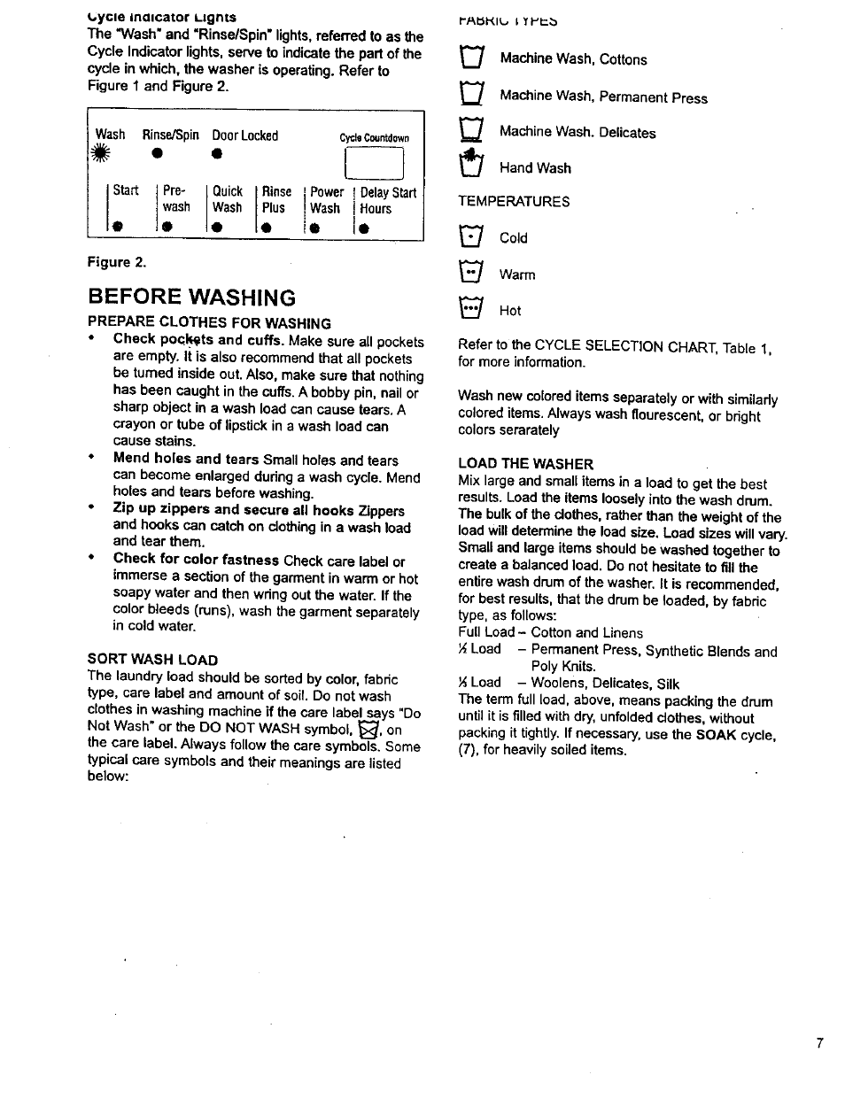 Before washing | Bosch WFK 2401 User Manual | Page 7 / 16