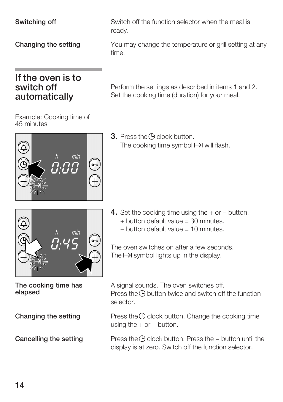 If the oven is to switch off automatically | Bosch HBN 1312.0 A User Manual | Page 14 / 36