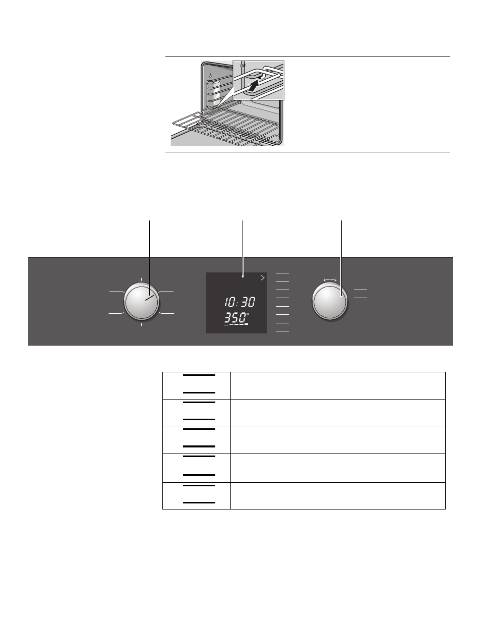 Grasp rack firmly on both sides, Insert rack (see picture), Tilt rack up to allow stop into rack guide | Control | Bosch HBL33 User Manual | Page 11 / 96