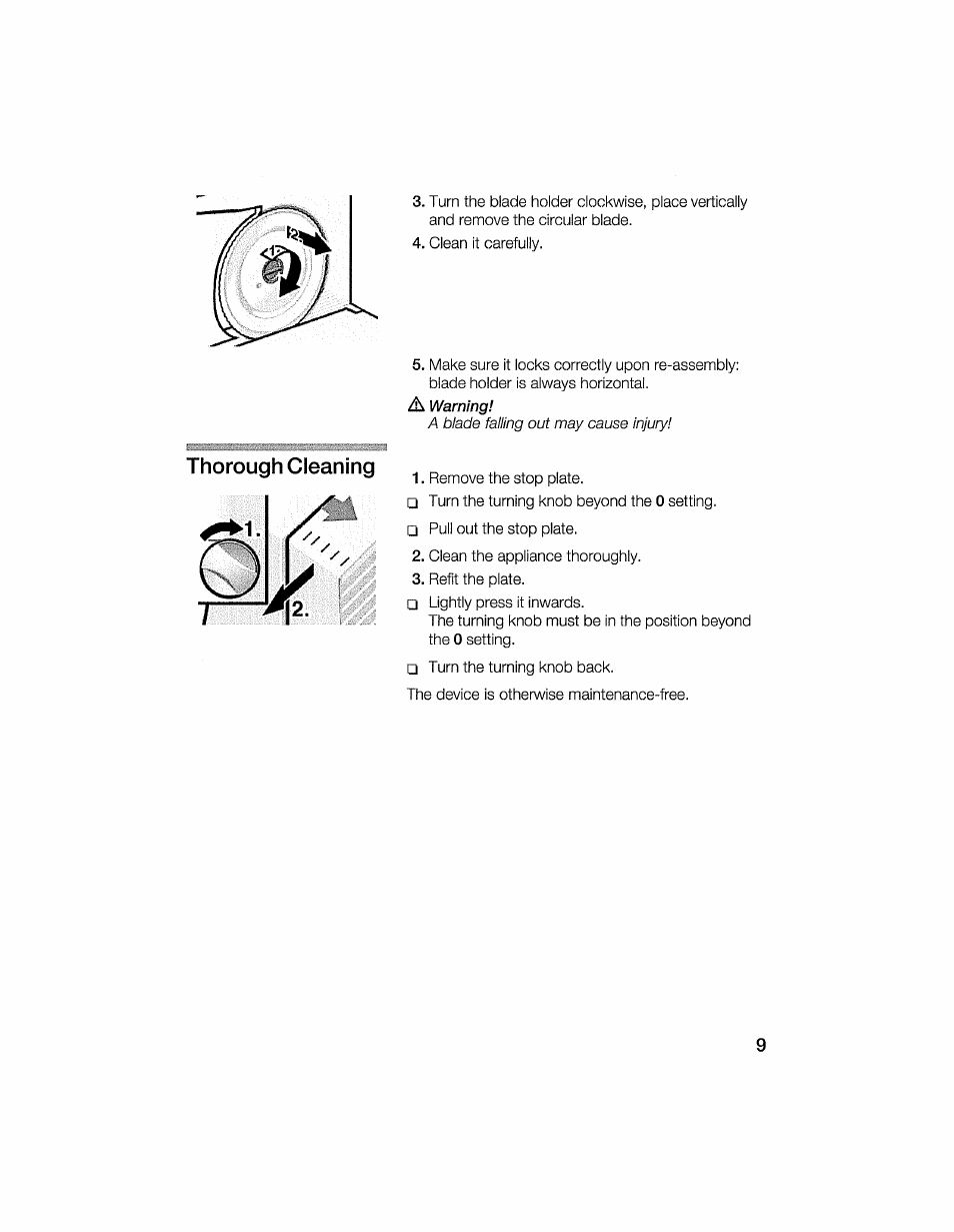 Thorough cleaning | Bosch MS 4200 User Manual | Page 9 / 11