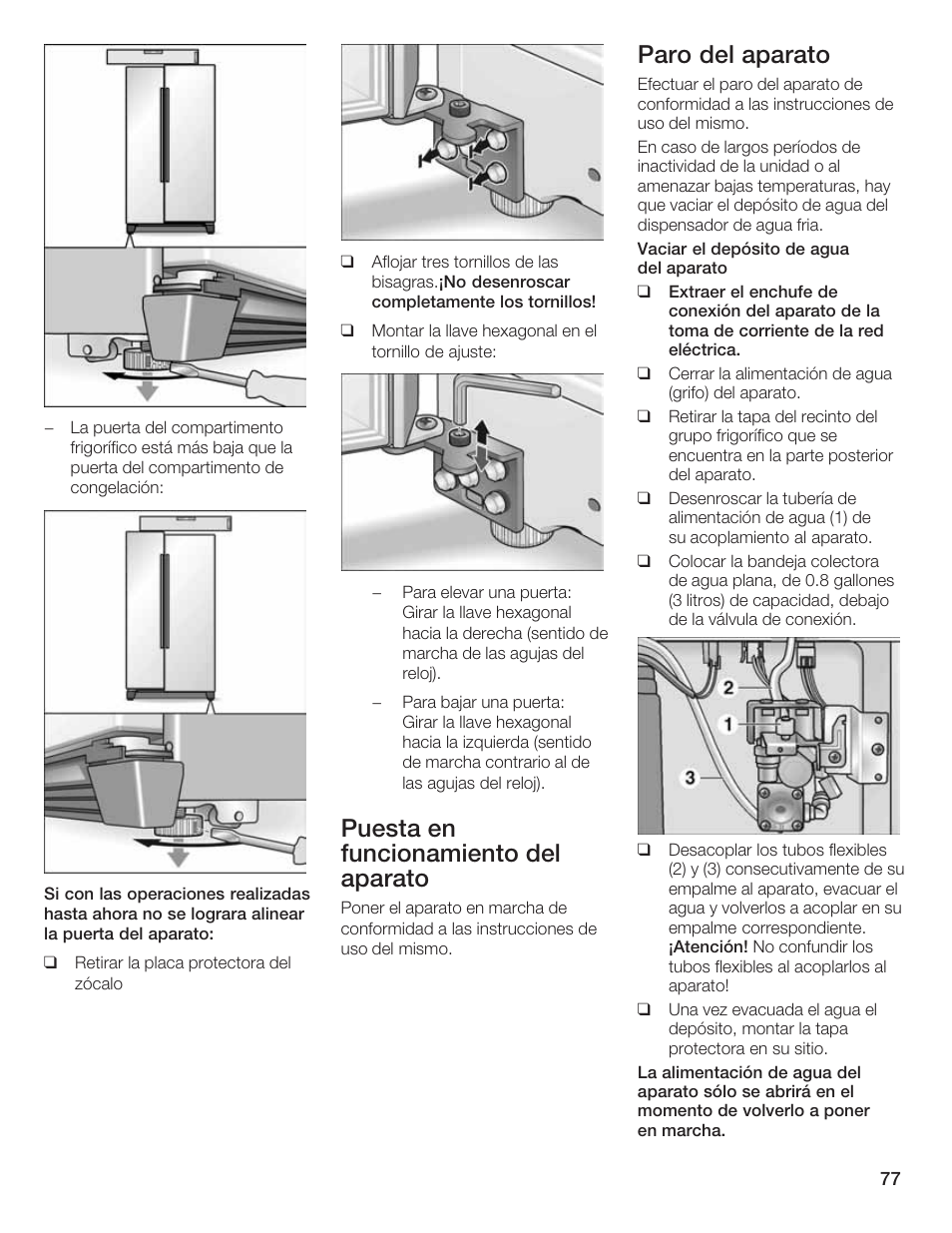 Puesta en funcionamiento del aparato, Paro del aparato | Bosch B20CS5 User Manual | Page 76 / 77