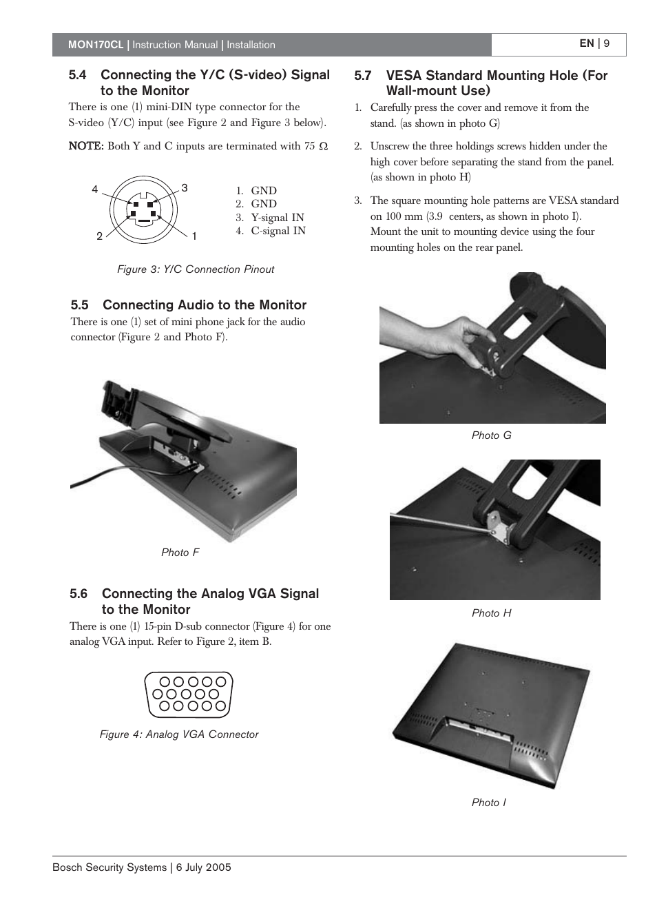 Bosch MON170CL User Manual | Page 9 / 16