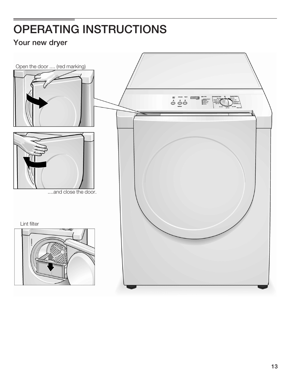 Operating instructions | Bosch BOSCH Dryer User Manual | Page 13 / 86