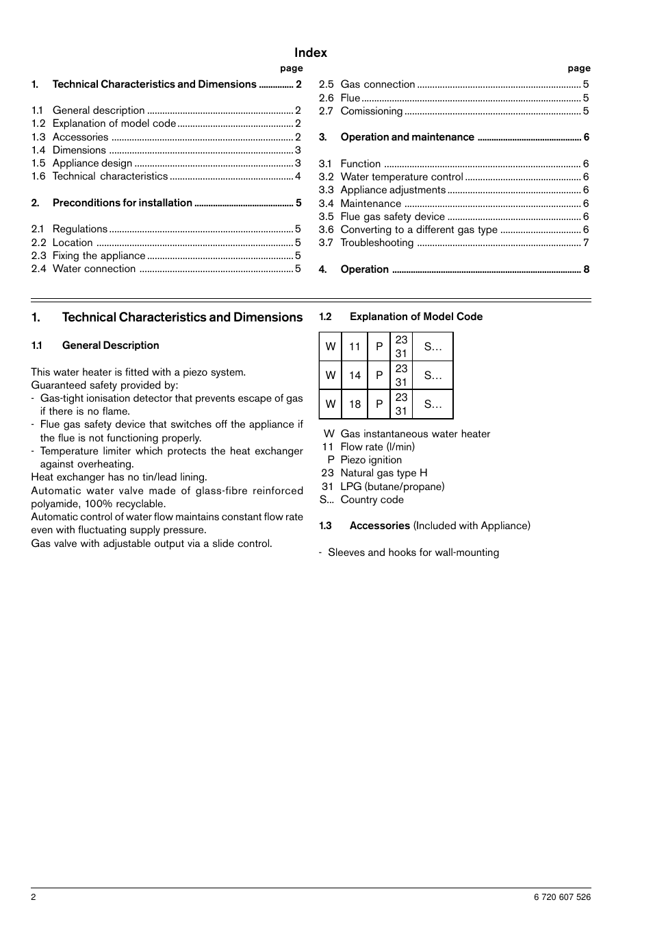 Bosch W11P User Manual | Page 2 / 8