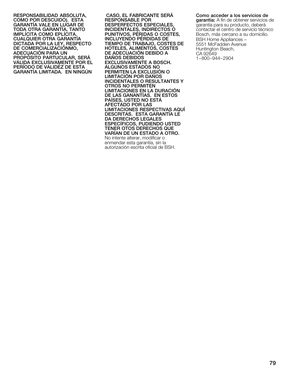 Bosch WFMC4301UC User Manual | Page 79 / 80