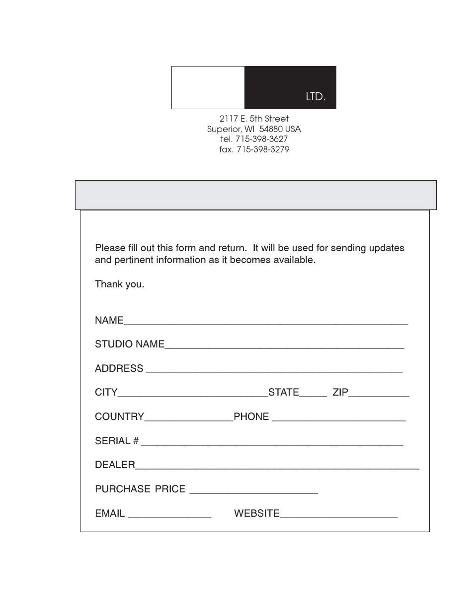 Crane song, Egistration | Crane Song TRAKKER User Manual | Page 15 / 15