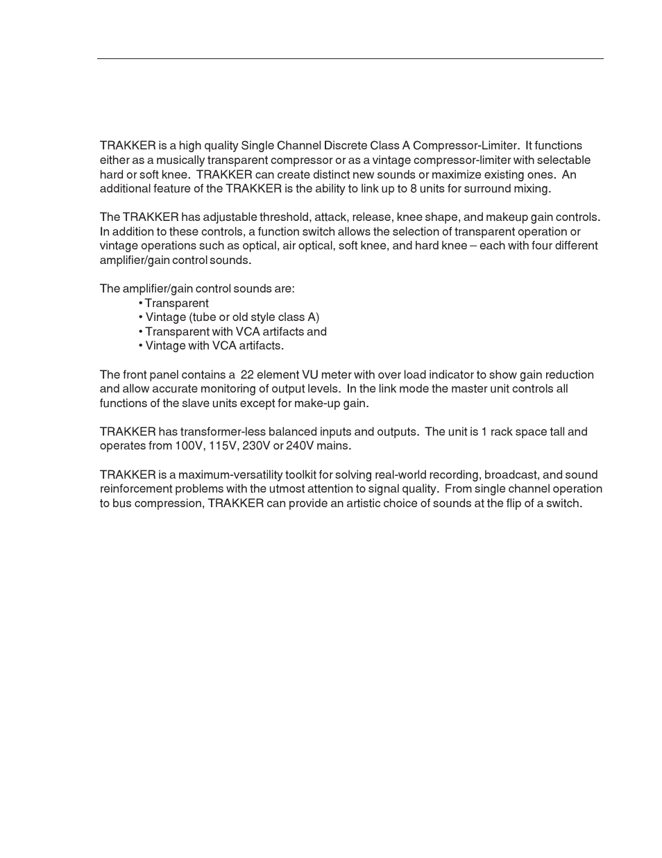 Crane Song TRAKKER User Manual | Page 4 / 15