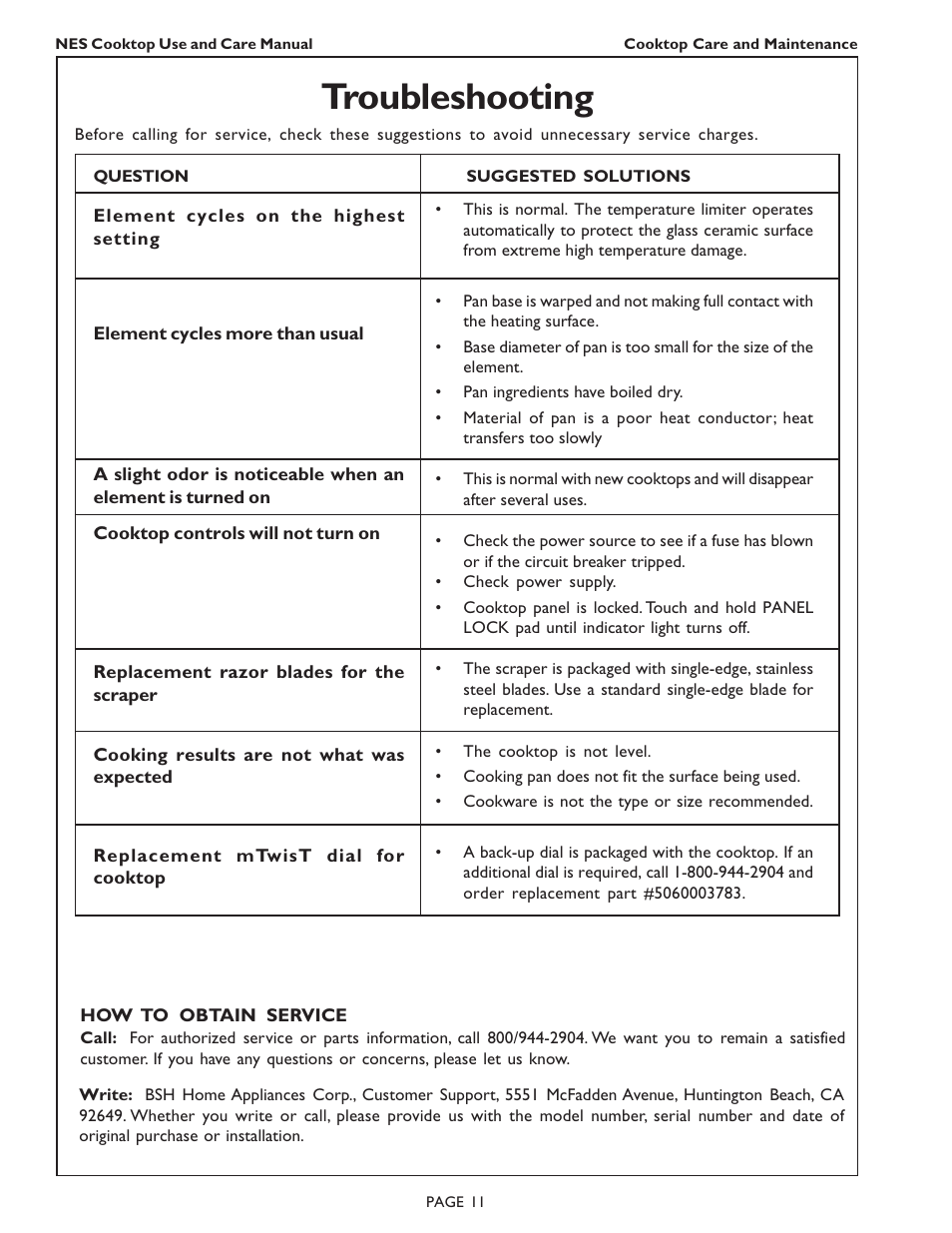 Troubleshooting | Bosch NES 730 UC User Manual | Page 13 / 48