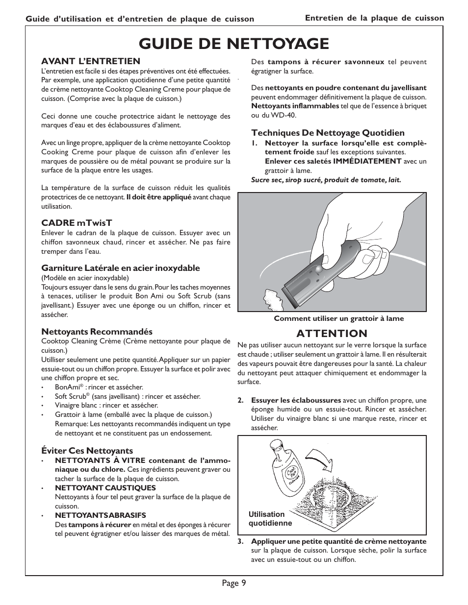 Guide de nettoyage, Attention | Bosch NES 730 UC User Manual | Page 27 / 48