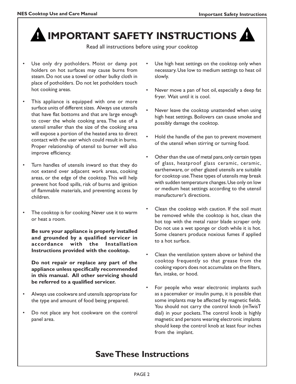 Important safety instructions, Save these instructions | Bosch NES 730 UC User Manual | Page 4 / 48