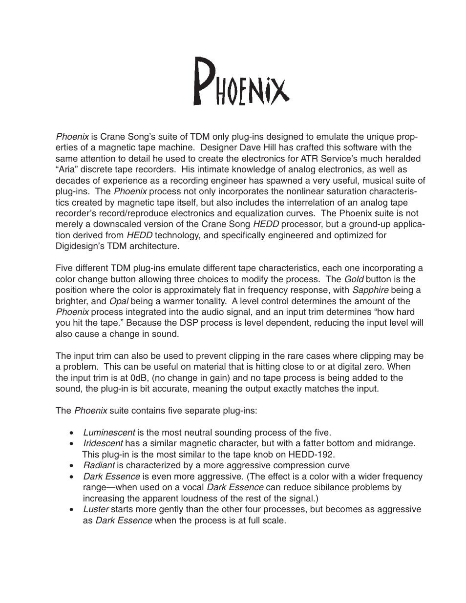Crane Song Phoenix I User Manual | Page 2 / 7