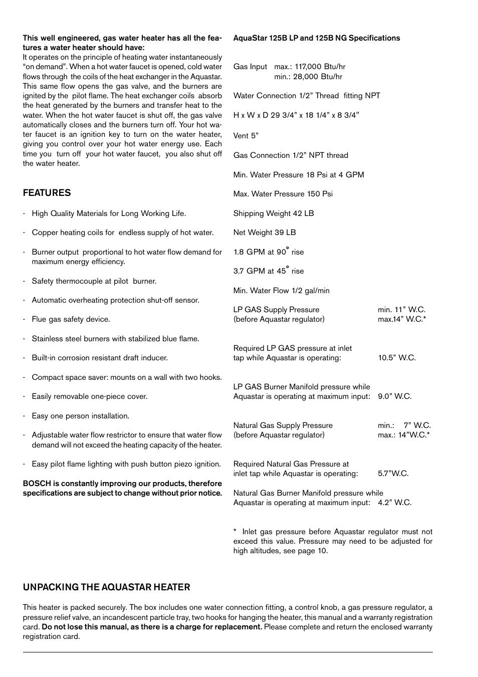 Bosch 125B LP User Manual | Page 2 / 24