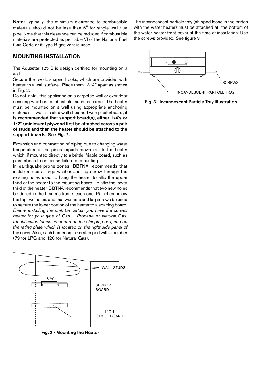 Mounting installation | Bosch 125B LP User Manual | Page 6 / 24