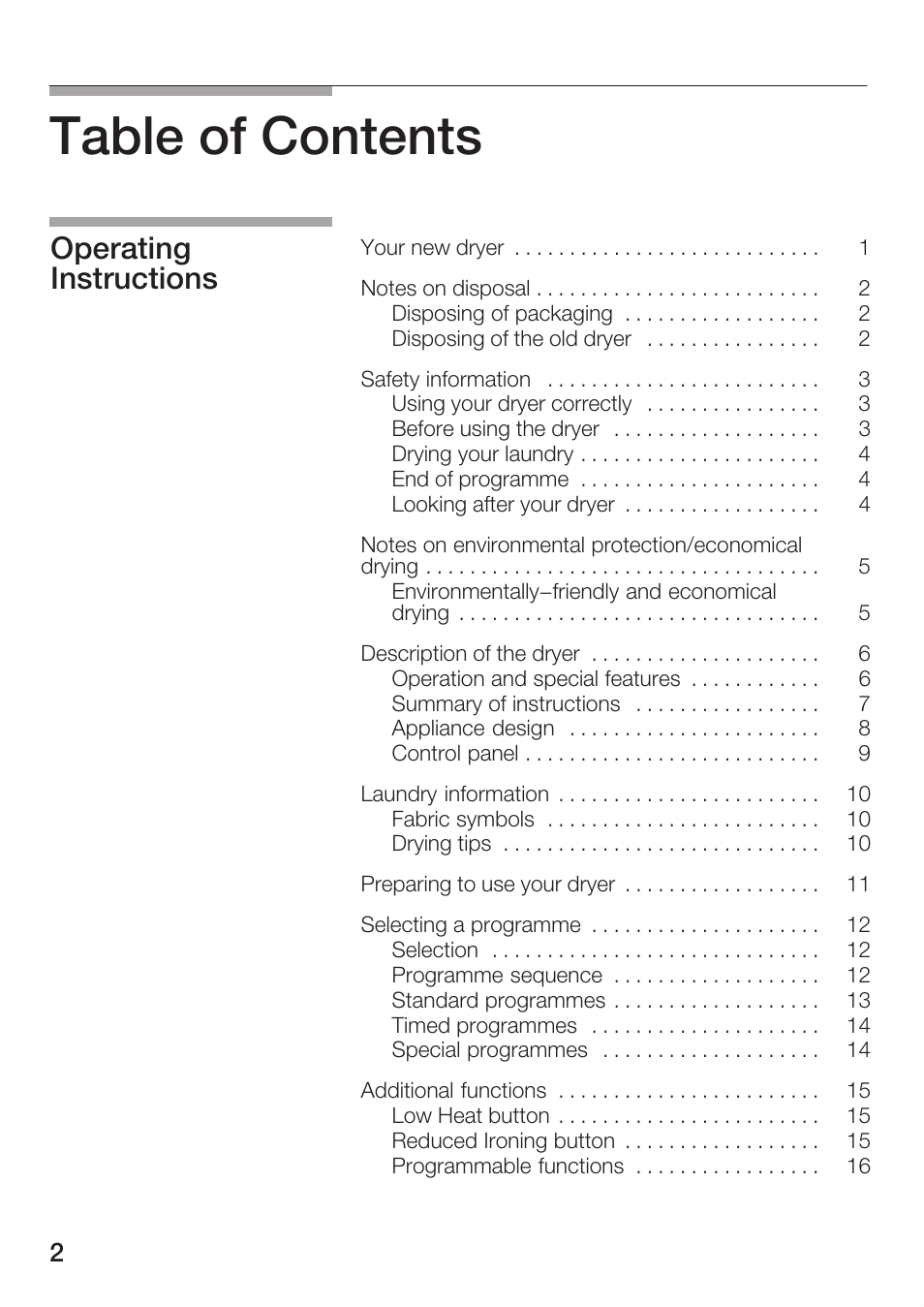 Bosch Maxx WTL 6500 User Manual | Page 2 / 48