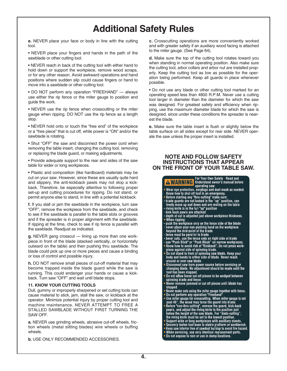 Additional safety rules | Bosch 4100DG User Manual | Page 4 / 92