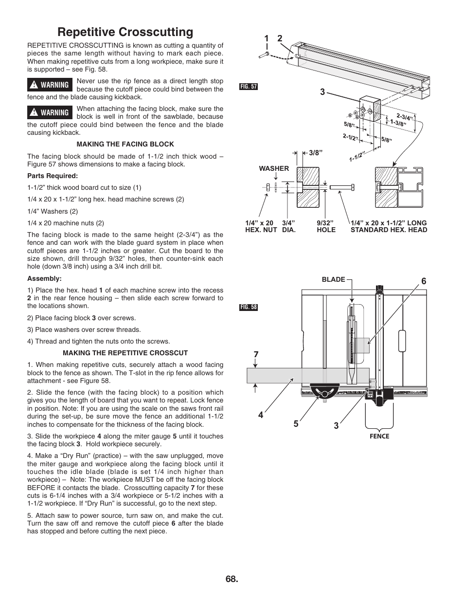 Repetitive crosscutting | Bosch 4100DG User Manual | Page 68 / 92