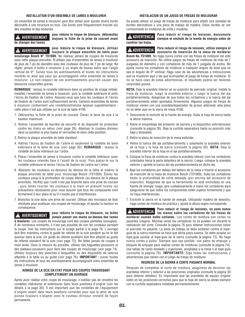 Bosch 4100DG User Manual | Page 83 / 92