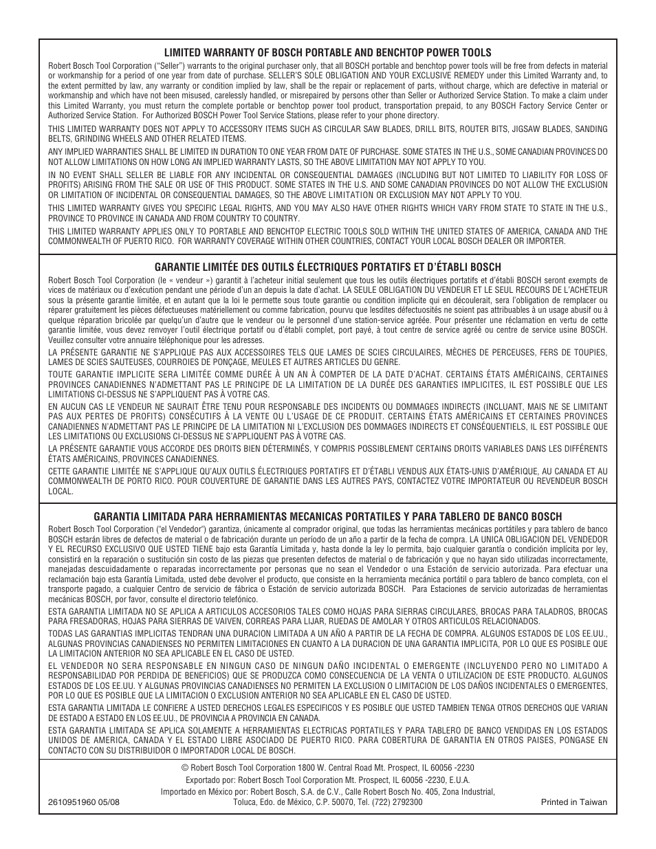 Bosch 4100DG User Manual | Page 92 / 92