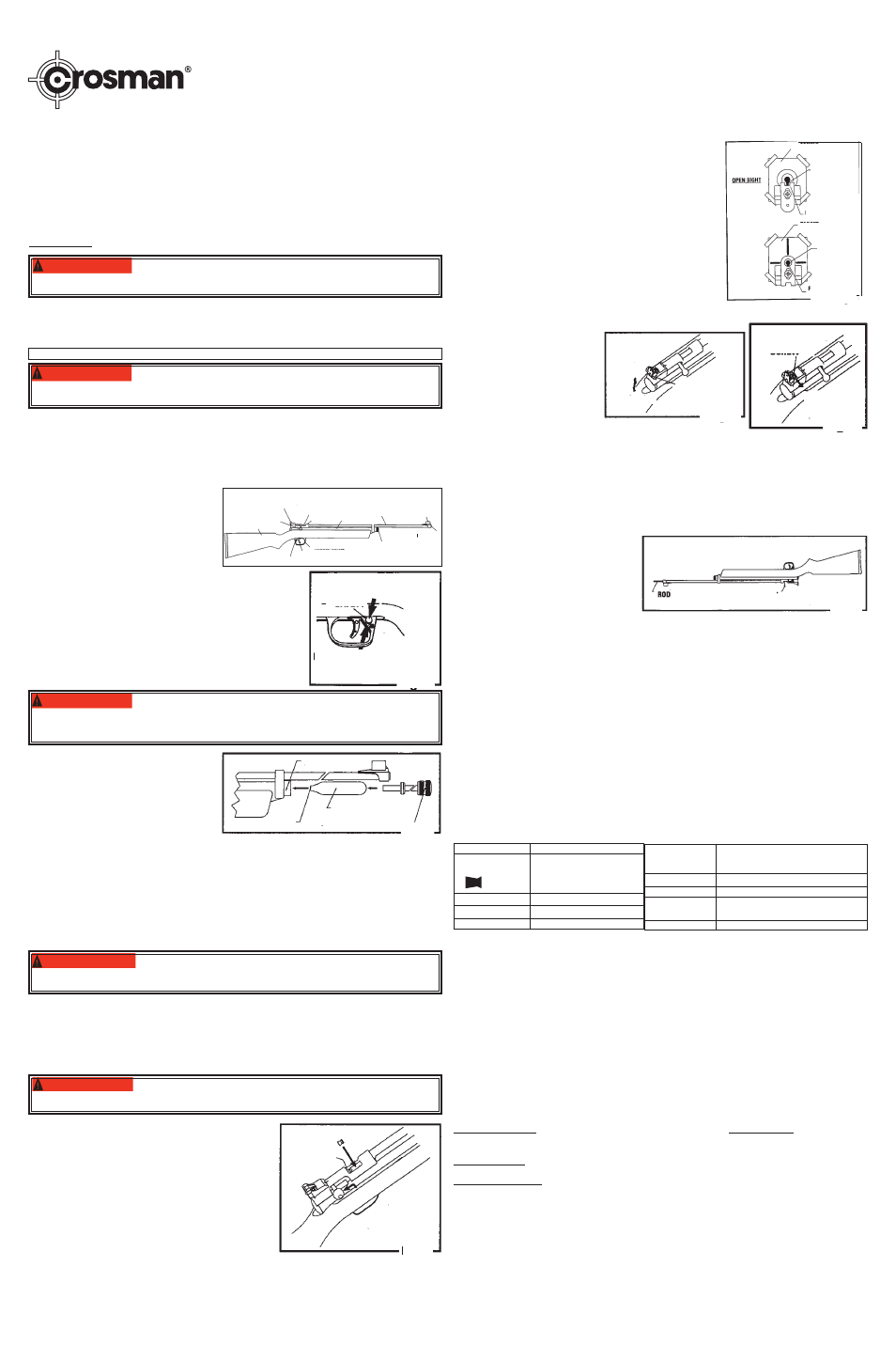 Manual del propietario, Advertencia | Crosman 2260 User Manual | Page 2 / 2