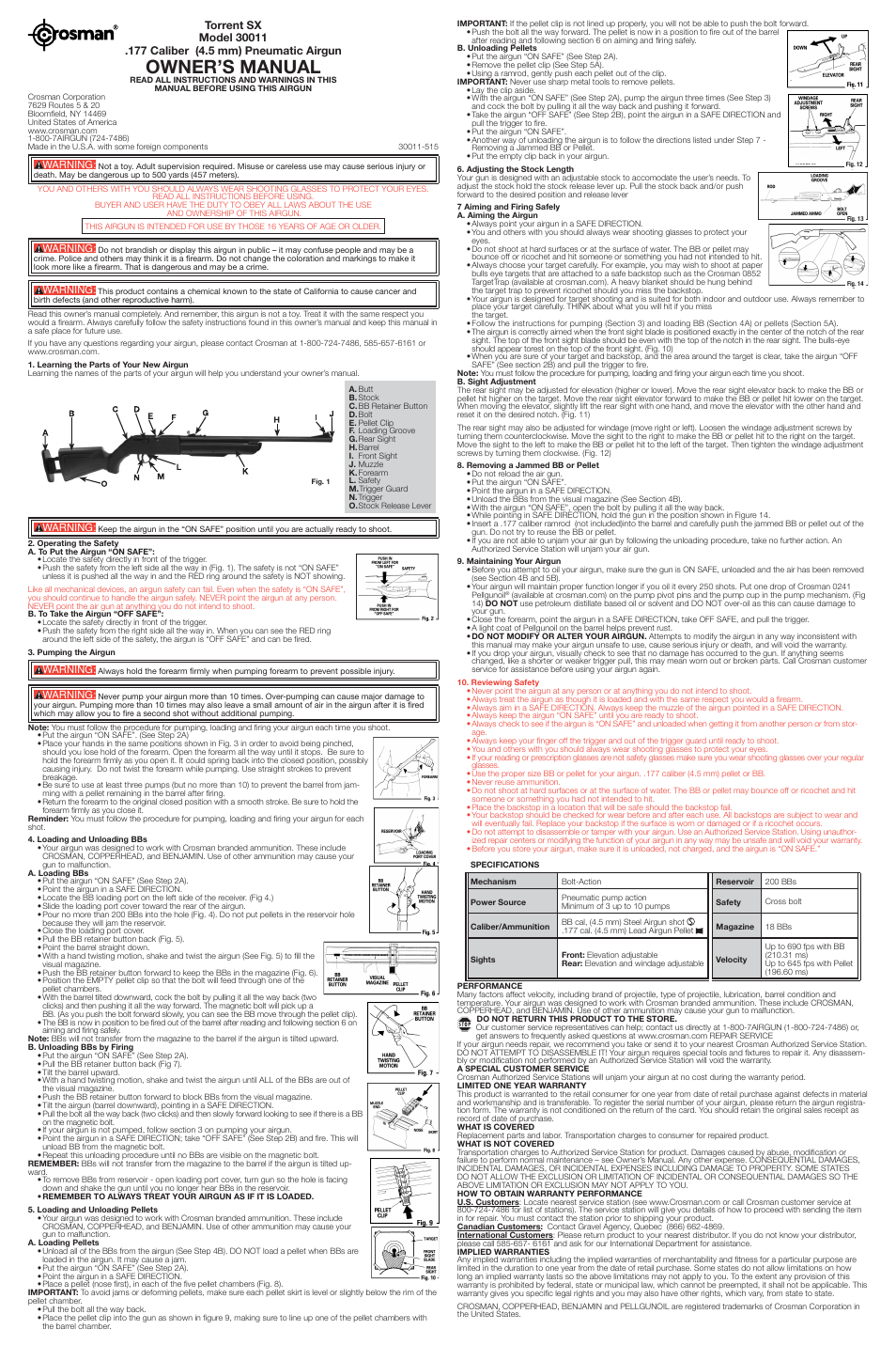 Crosman 30011 User Manual | 2 pages
