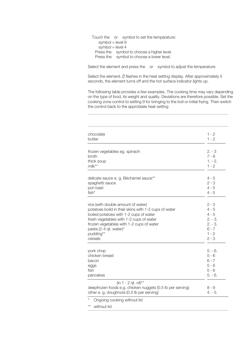Table | Bosch NET 75.. User Manual | Page 11 / 64