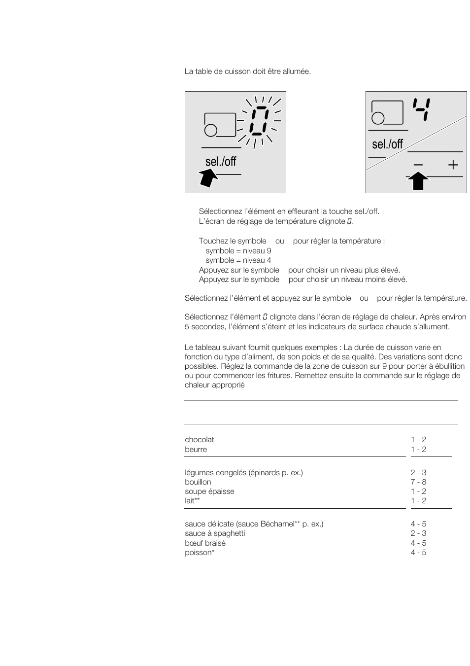 Procédure de réglage, Tableau | Bosch NET 75.. User Manual | Page 30 / 64